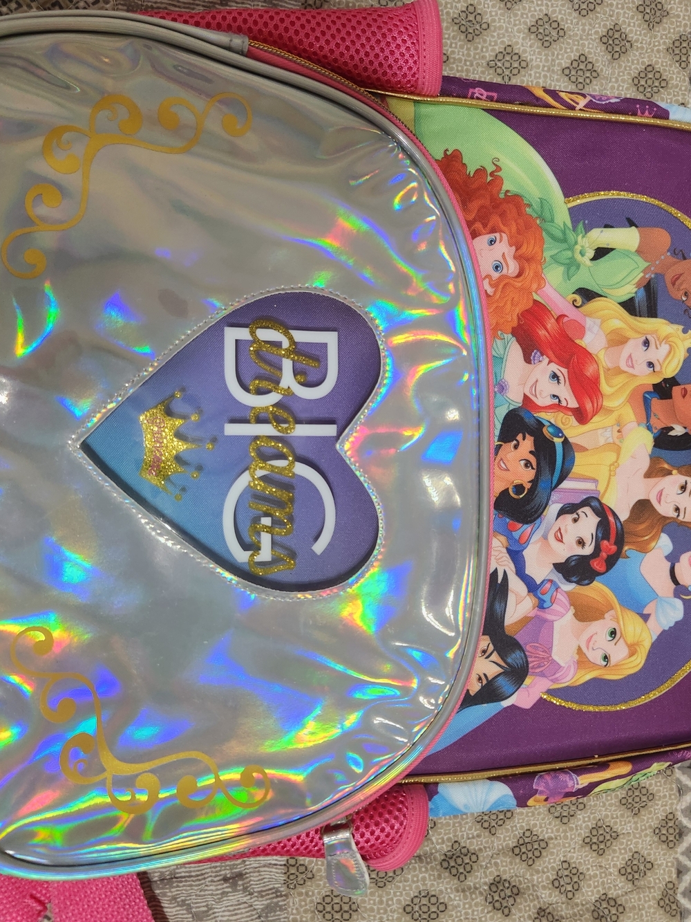 Kohl's Kids Holographic Silver 'Dream' Heart Backpack with Gold Accents